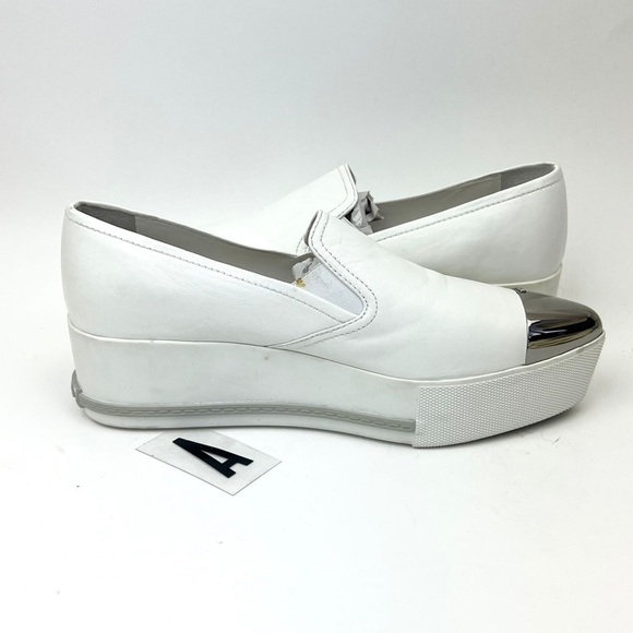 MIU MIU Metal Cap Toe Platform Sneaker sz 8.5 - Picture 6 of 13